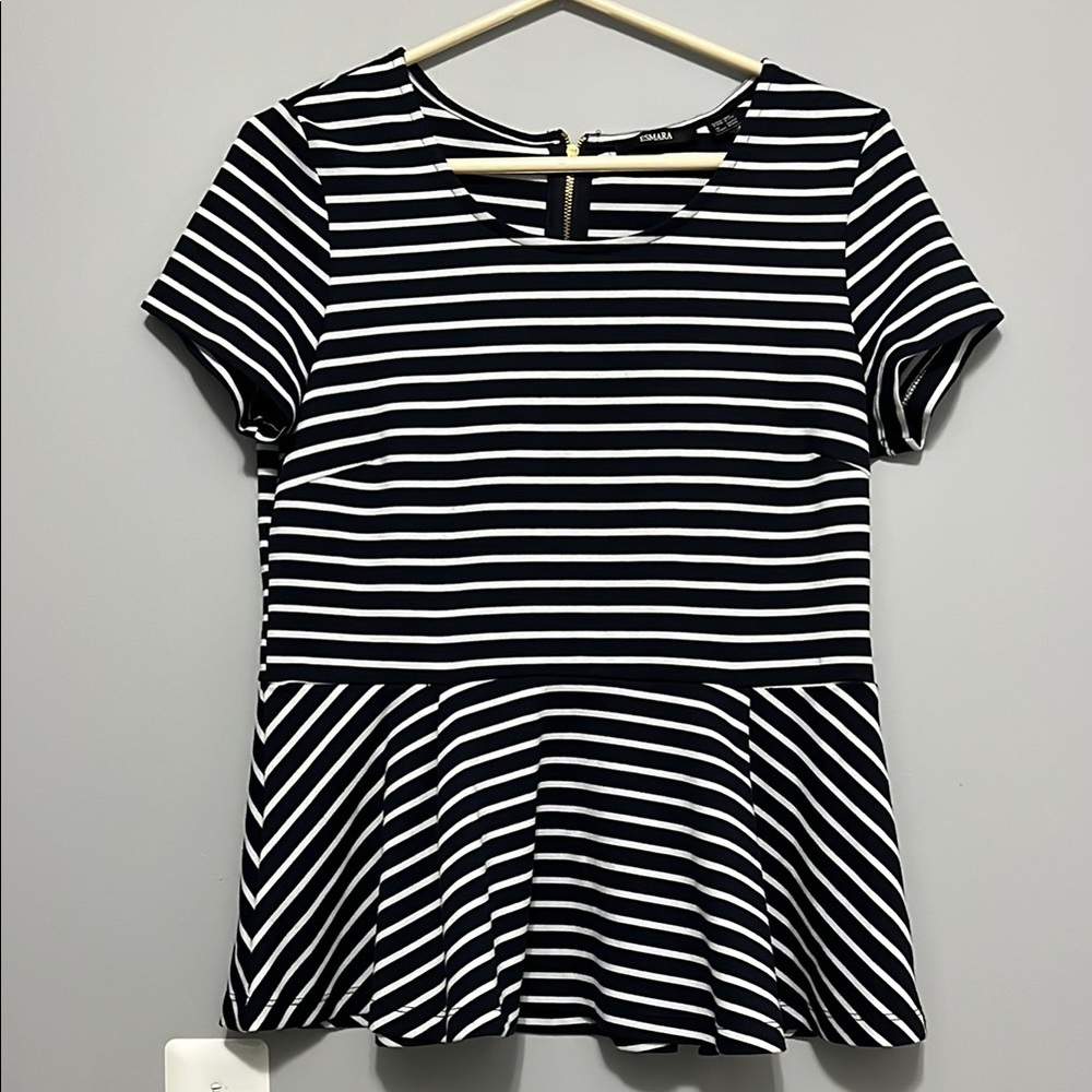 Esmara Blue and White Striped Women's Top